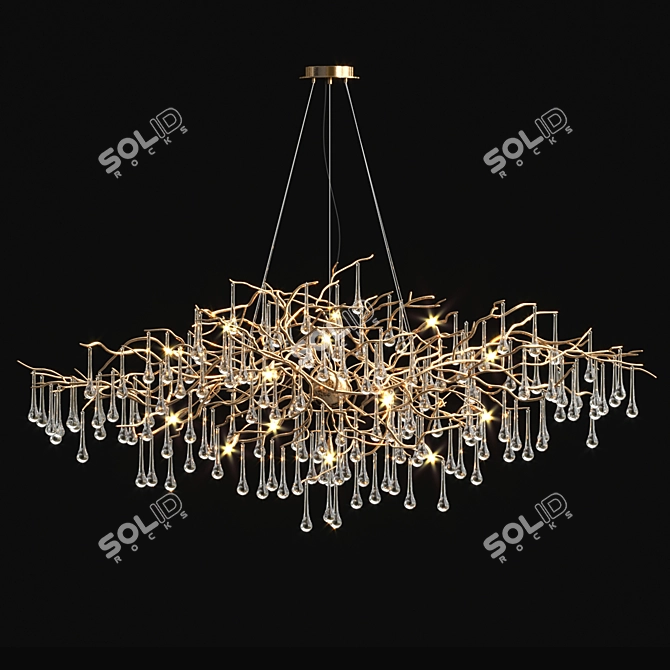 Elegant Serip Bijout Chandelier 3D model image 2