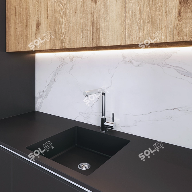 Sleek Modern Kitchen Set 3D model image 3