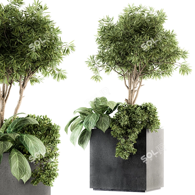 Nature's Oasis: Outdoor Plant Box 3D model image 1