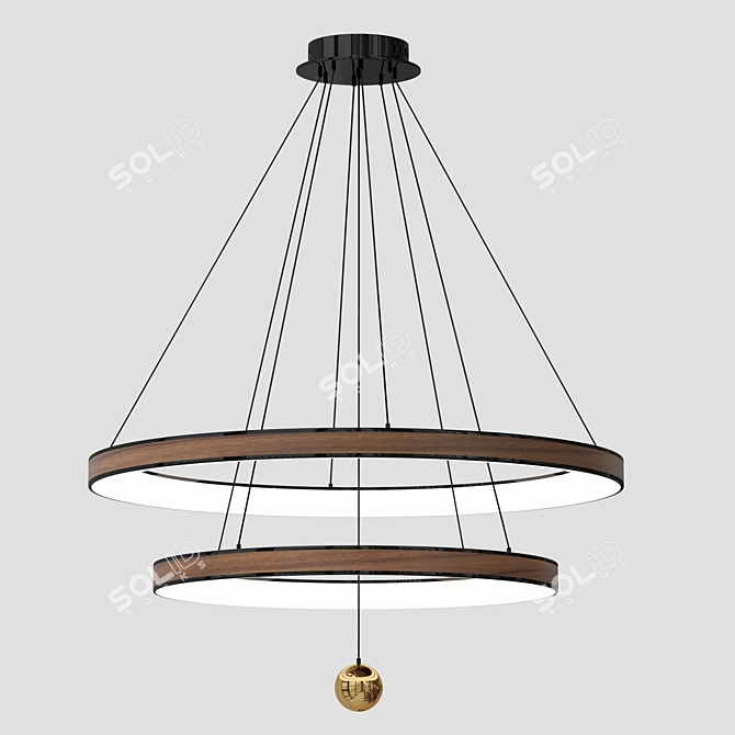 Luminous Elegance: LED Chandelier 3D model image 1