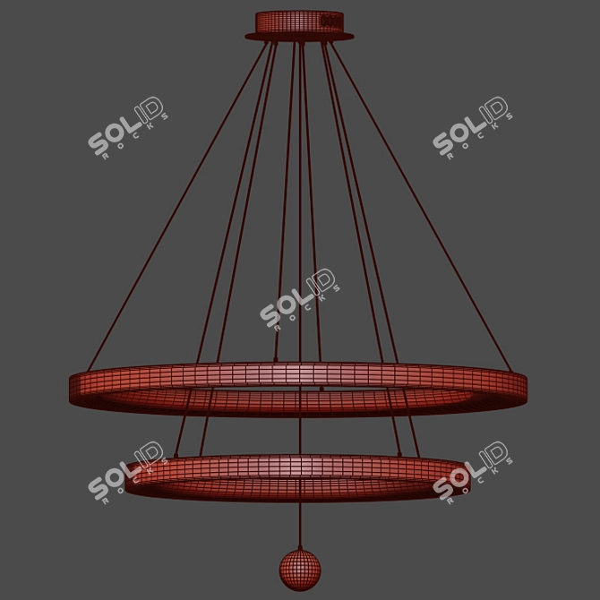 Luminous Elegance: LED Chandelier 3D model image 2