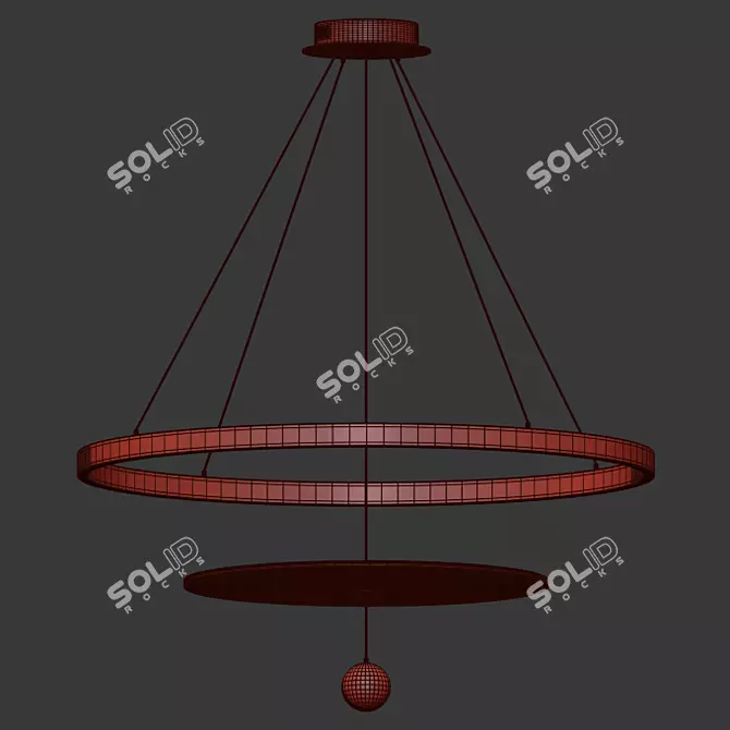 Illuminating Elegance: LED Ring Chandelier 3D model image 2