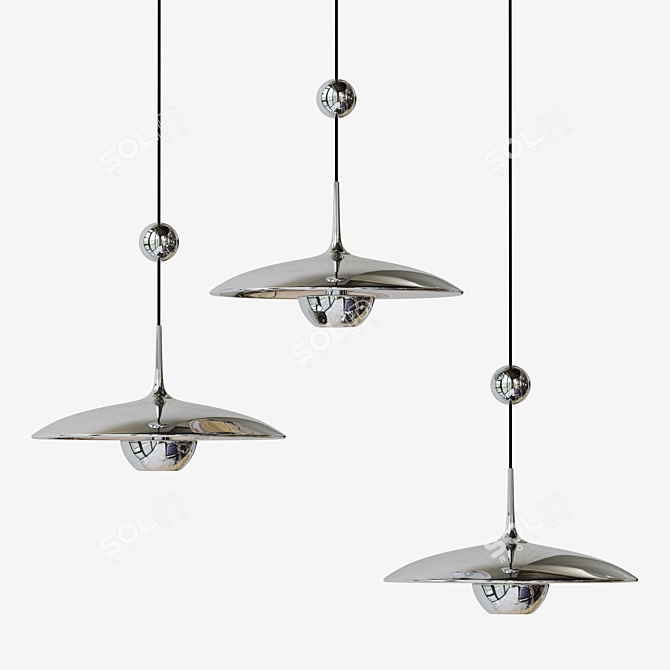 Metallic Elegance: Stunning Chandelier 3D model image 1