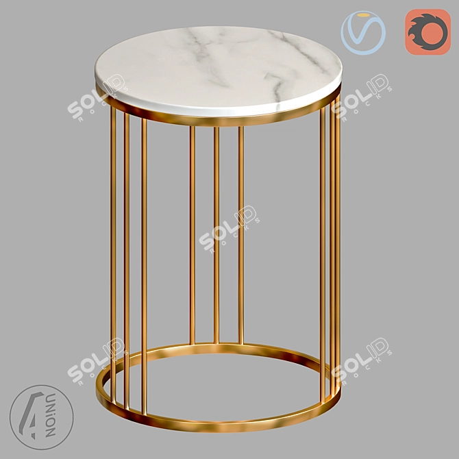 Modern Round Table with Elegant Design 3D model image 1