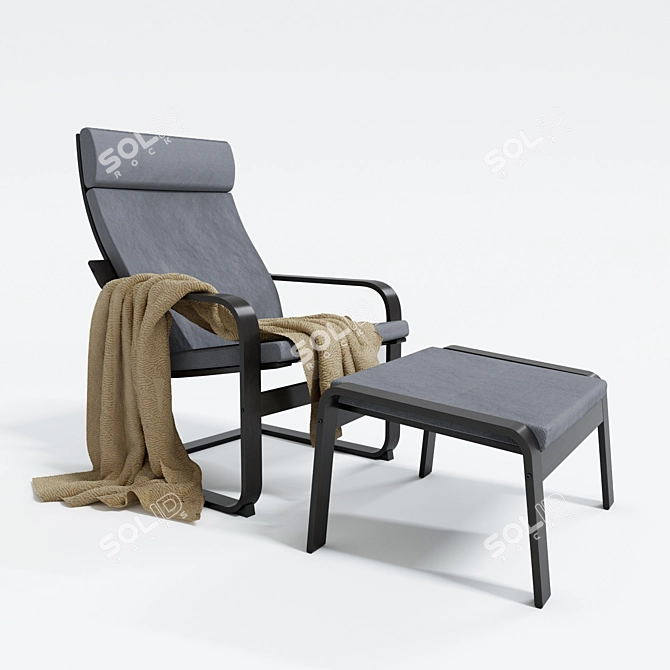 Cozy & Stylish POÄNG Armchair 3D model image 3