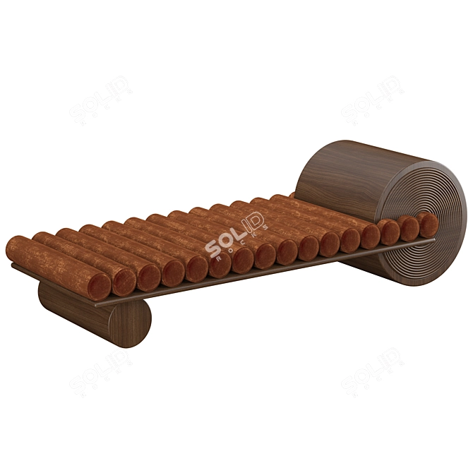 Mezzo Francis Bench - Classy Walnut & Silk 3D model image 4