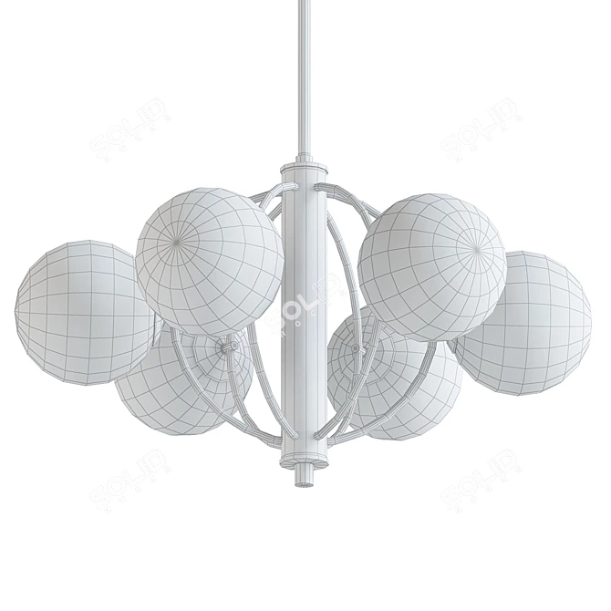 Italian Globe Chandelier: Elegant Retro Lighting 3D model image 2