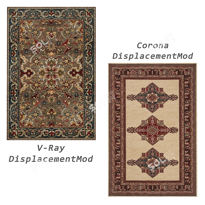 Versatile Set of 6 Rugs with 3D Models 3D model image 2