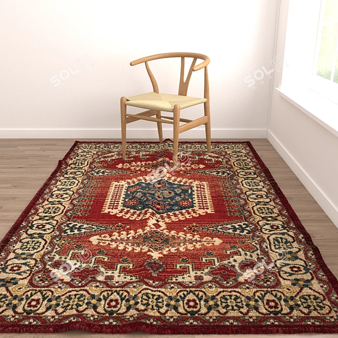 Versatile Set of 6 Rugs with 3D Models 3D model image 4