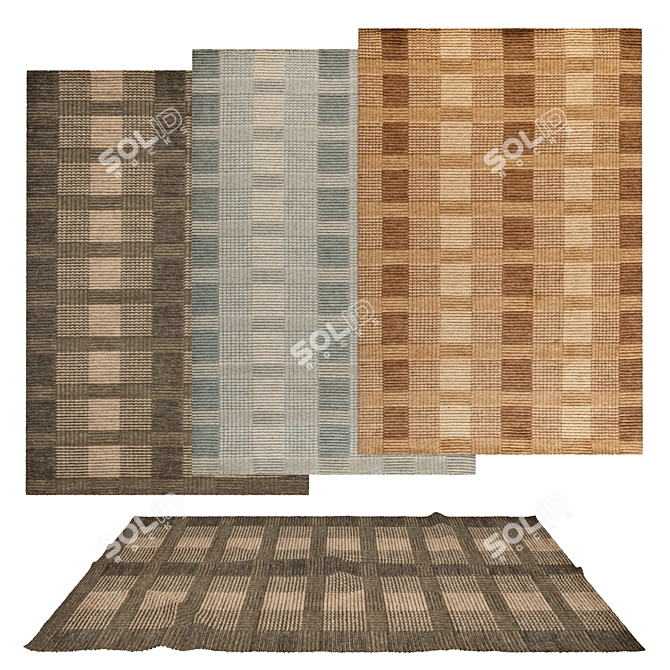 Versatile Rug Set - 6 Unique Designs 3D model image 1