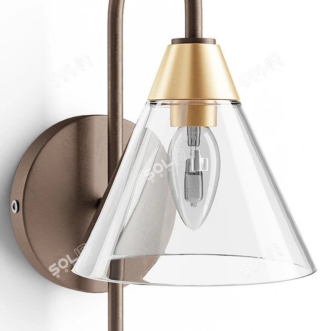 Modern Rustic Flared Glass Sconce 3D model image 5