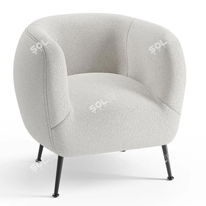 Cozy Sherpa Cocoon Chair 3D model image 1