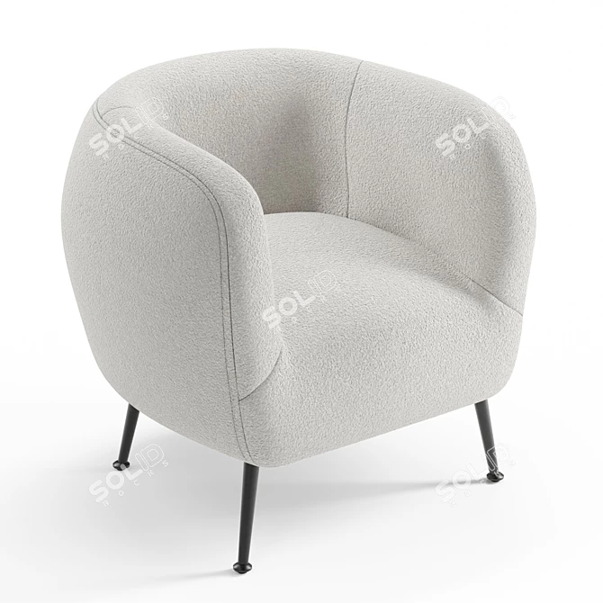 Cozy Sherpa Cocoon Chair 3D model image 5