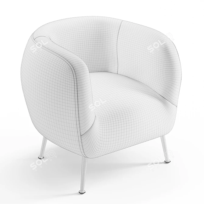 Cozy Sherpa Cocoon Chair 3D model image 6