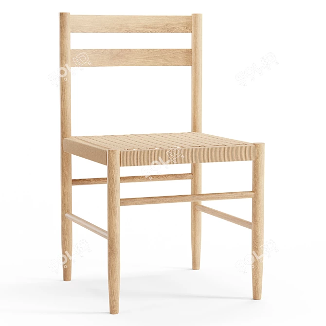 Elegant Danish Woven Chair 3D model image 1