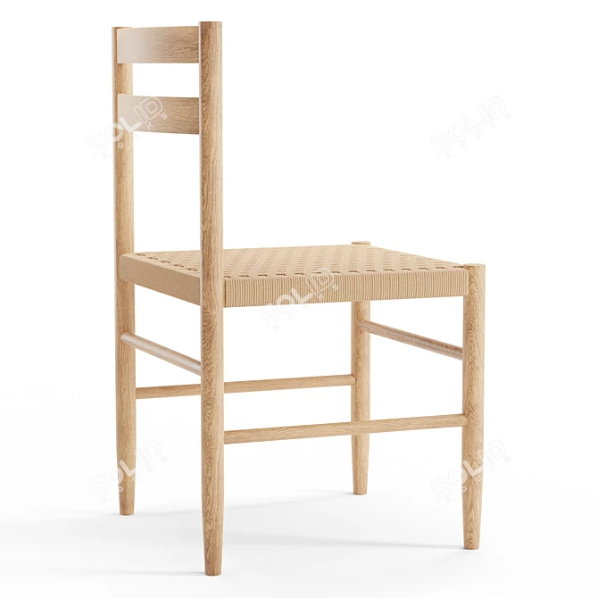 Elegant Danish Woven Chair 3D model image 3