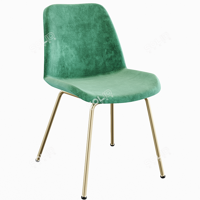 Elegant Green Dining Chair Set 3D model image 1