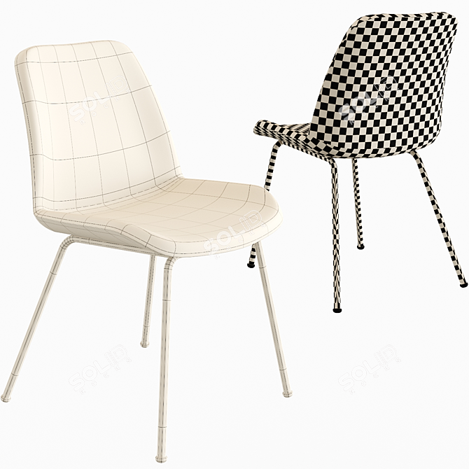 Elegant Green Dining Chair Set 3D model image 3