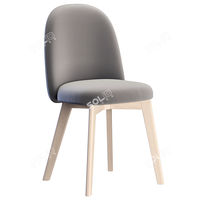 Tuka Wood Chair: Stylish and Sturdy 3D model image 1