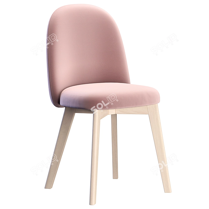 Tuka Wood Chair: Stylish and Sturdy 3D model image 2