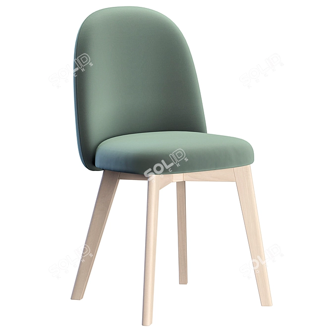 Tuka Wood Chair: Stylish and Sturdy 3D model image 3