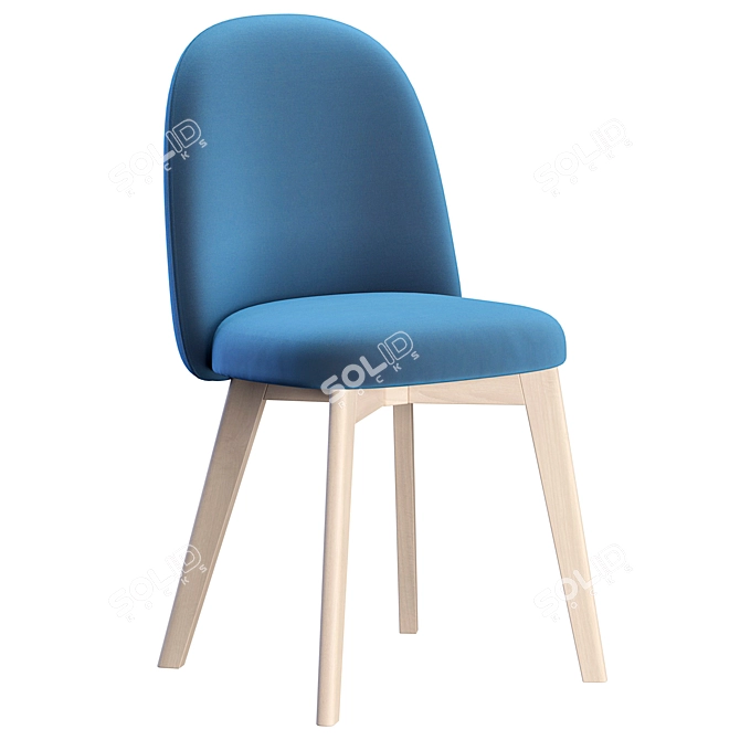 Tuka Wood Chair: Stylish and Sturdy 3D model image 4