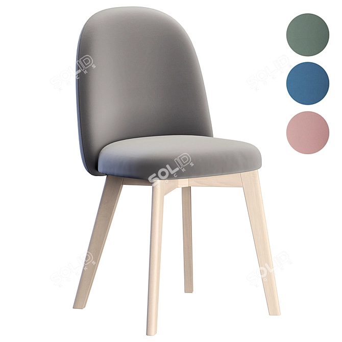 Tuka Wood Chair: Stylish and Sturdy 3D model image 6