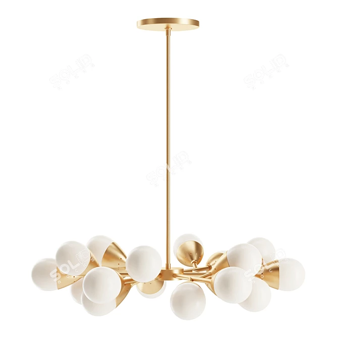 Milk Glass Holden Chandelier 3D model image 2