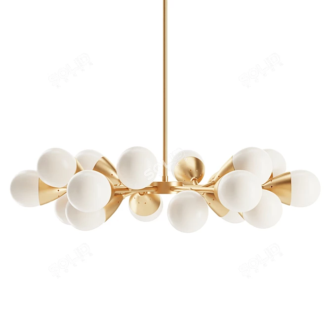 Milk Glass Holden Chandelier 3D model image 3