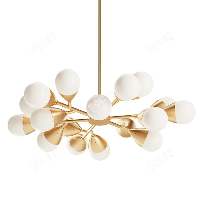 Milk Glass Holden Chandelier 3D model image 4