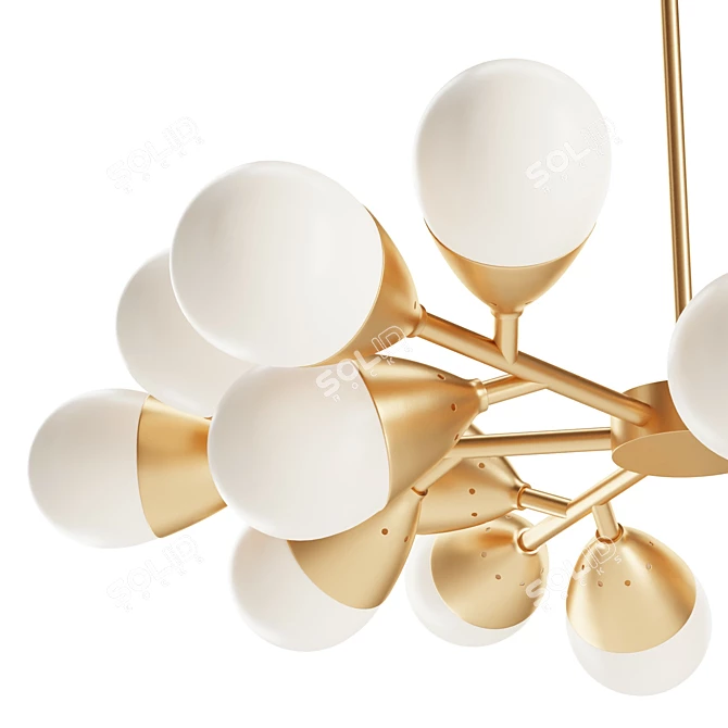 Milk Glass Holden Chandelier 3D model image 5