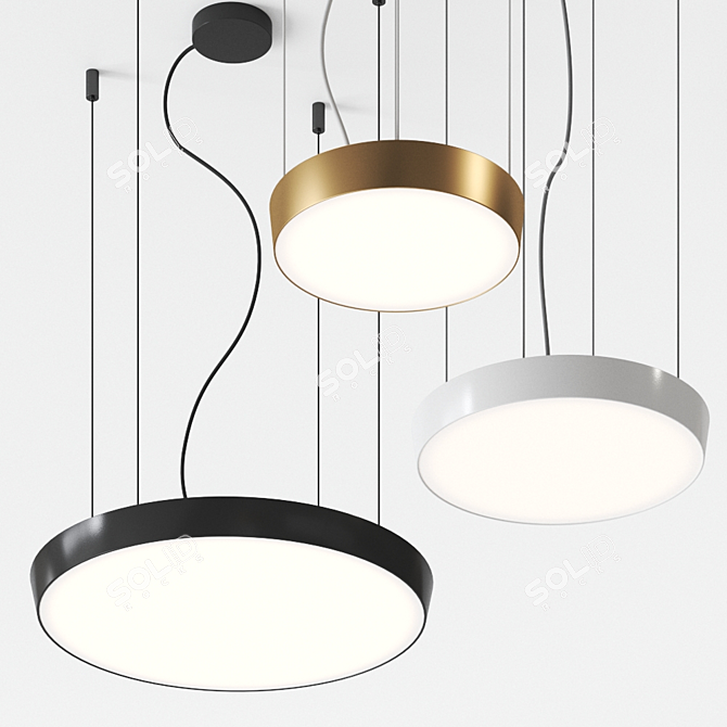 Modern Circular Pendant Light by Schatti 3D model image 1