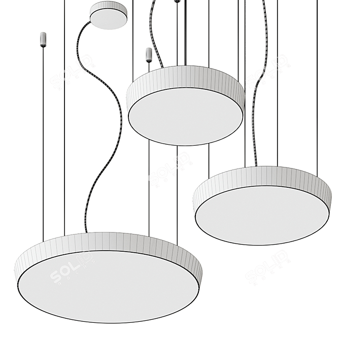 Modern Circular Pendant Light by Schatti 3D model image 2