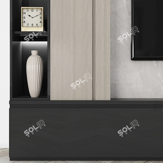 Modern TV Wall Unit 65 3D model image 3