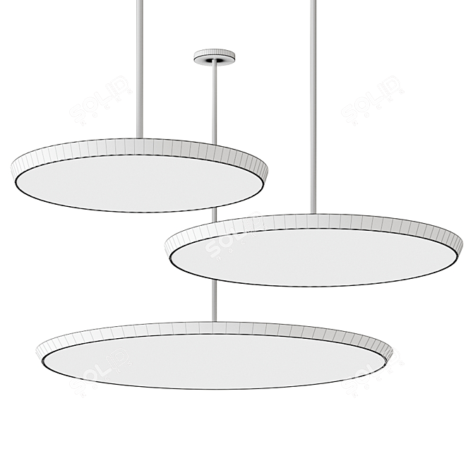 Sleek Circular Pendant Lamp 3D model image 2