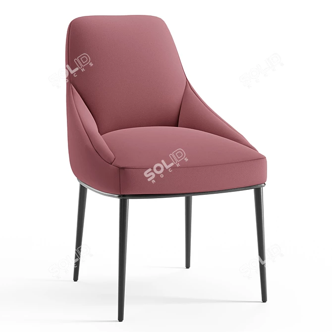 Velvet Dining Chairs Set 3D model image 1