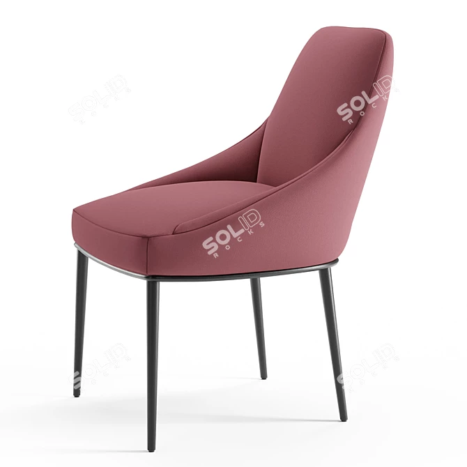 Velvet Dining Chairs Set 3D model image 2