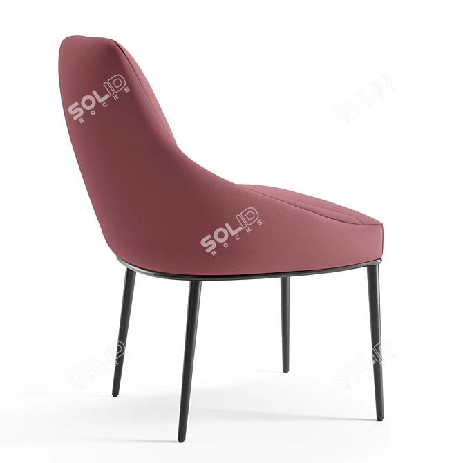 Velvet Dining Chairs Set 3D model image 3