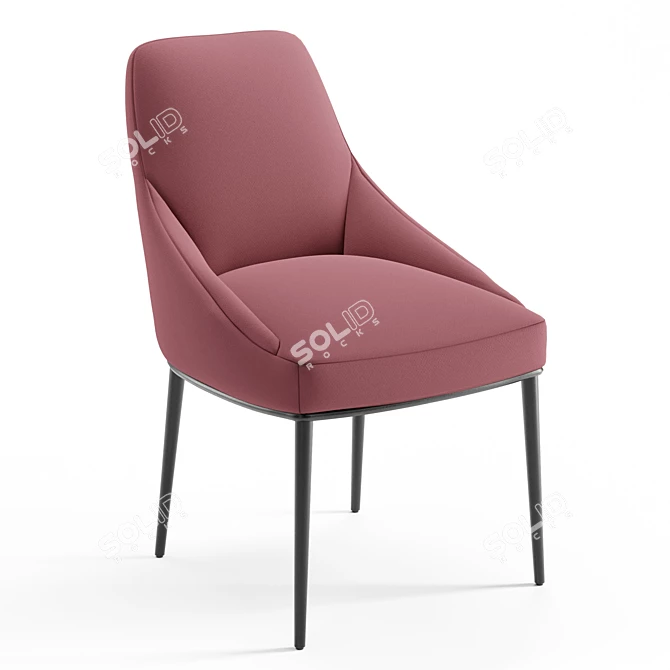 Velvet Dining Chairs Set 3D model image 5