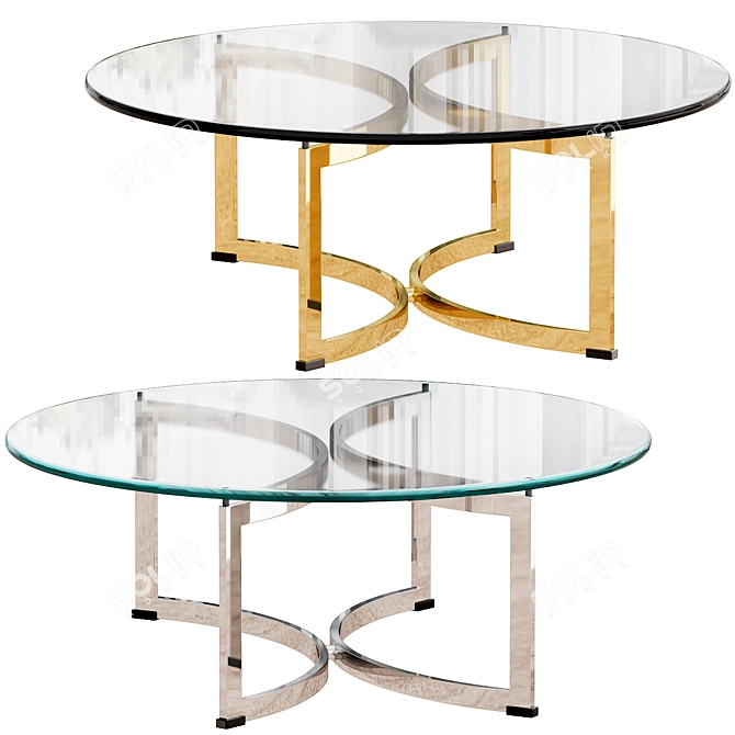 1970s Vintage Merrow Associates Chrome and Glass Coffee Table 3D model image 1