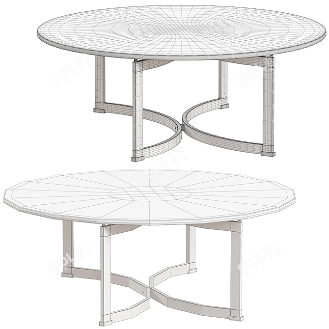 1970s Vintage Merrow Associates Chrome and Glass Coffee Table 3D model image 2