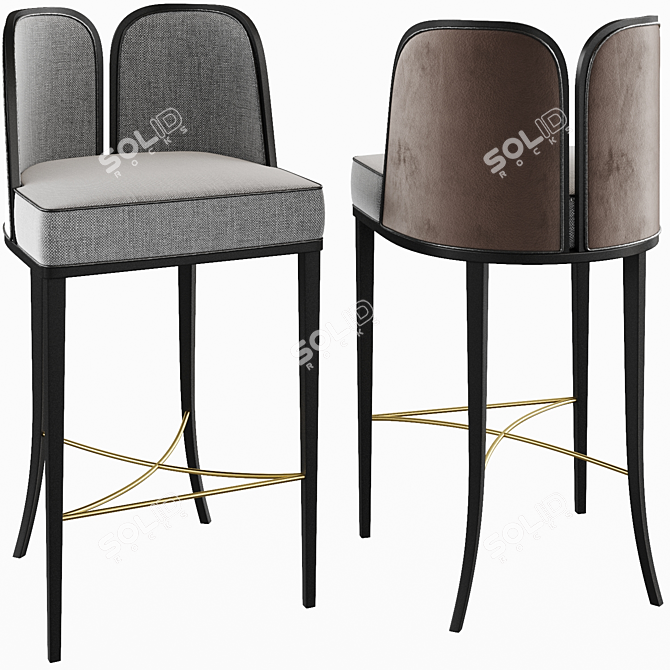 Art Deco Luxury Bar Stool 3D model image 1