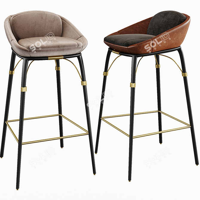 Modern Outdoor Bar Chair: Sleek and Stylish 3D model image 1
