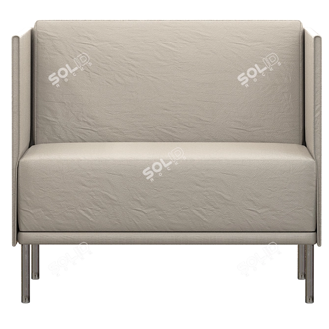 Sophisticated Leather Armchair 3D model image 1