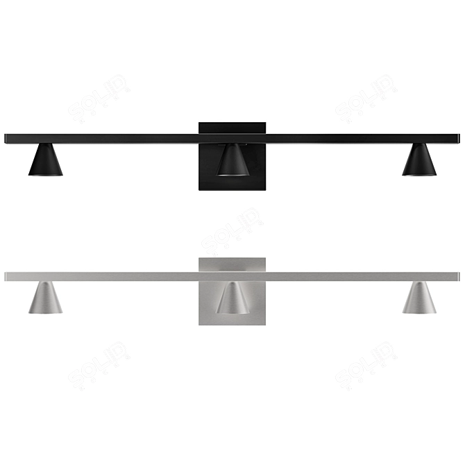 Elegant Dune Wall Sconce: Black & Nickel 3D model image 2