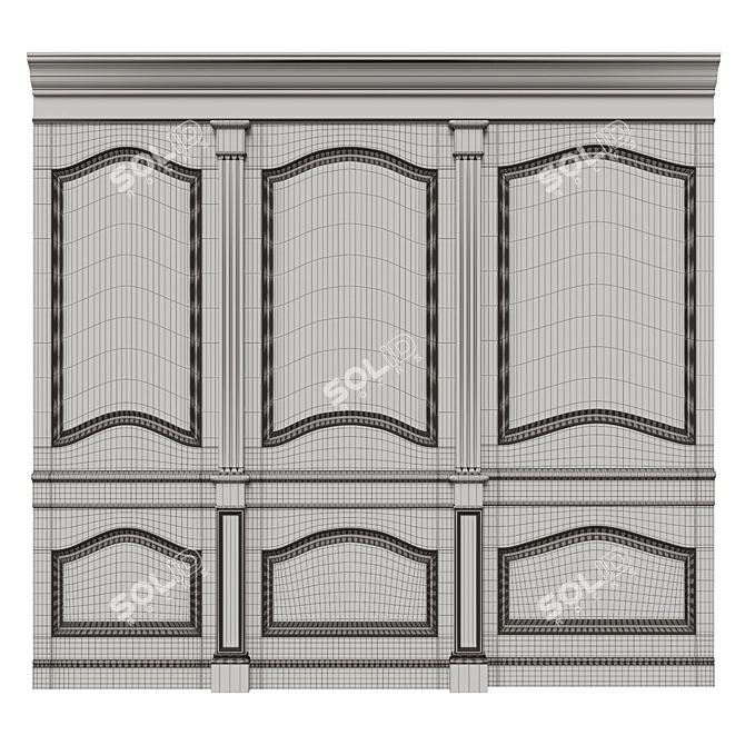 Wood Blend Panel Set 3D model image 6