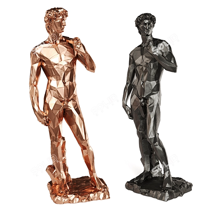 Copper Black Tall-Edged David 3D model image 1