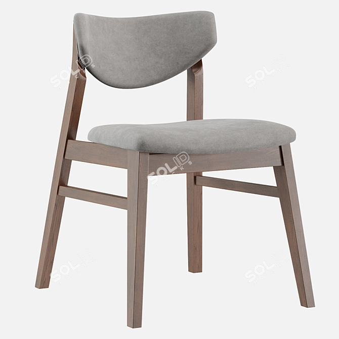 RAGNAR Stool: Stylish Fabric and Wood Chair 3D model image 2