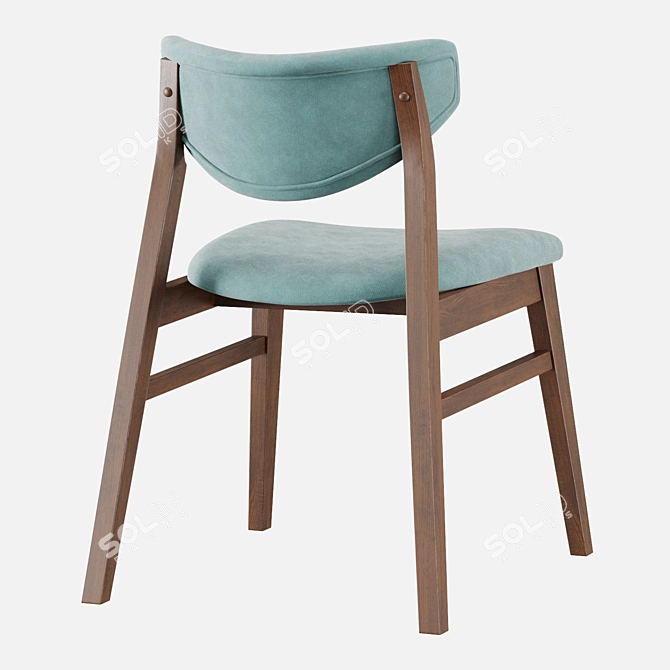 RAGNAR Stool: Stylish Fabric and Wood Chair 3D model image 5