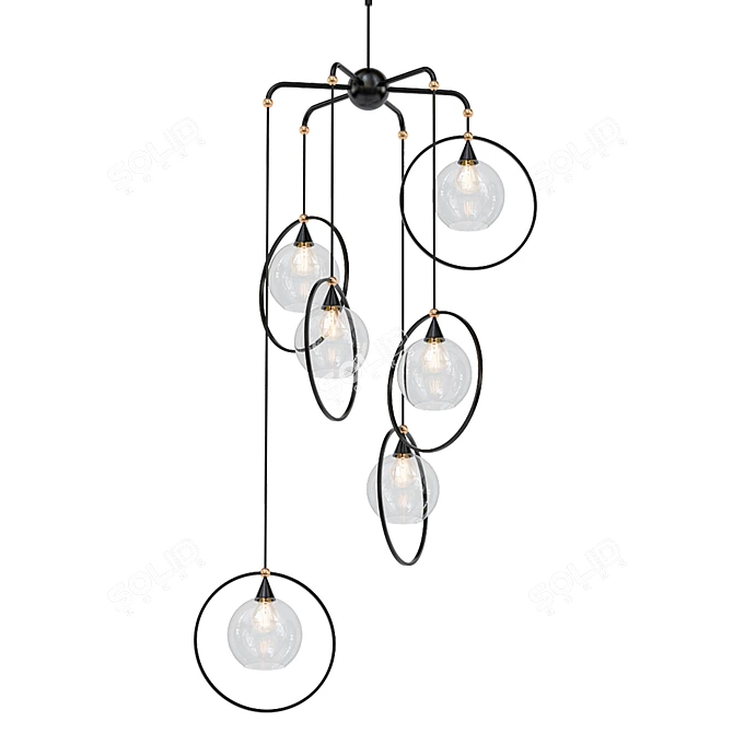 Elegant Moorsgate 6-Tier Chandelier 3D model image 1